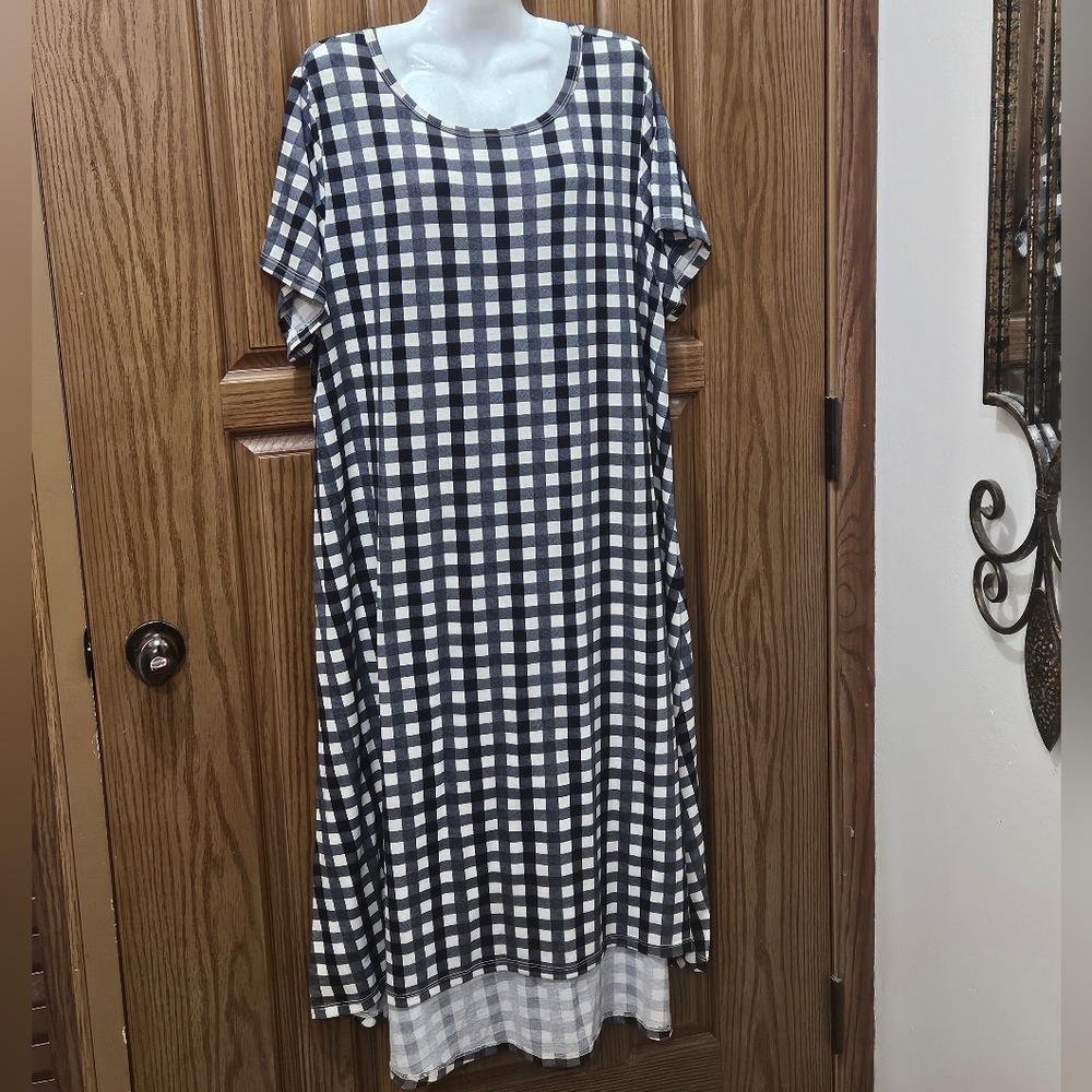 LuLaRoe Carly Dress NEW Navy/Ivory 3XL